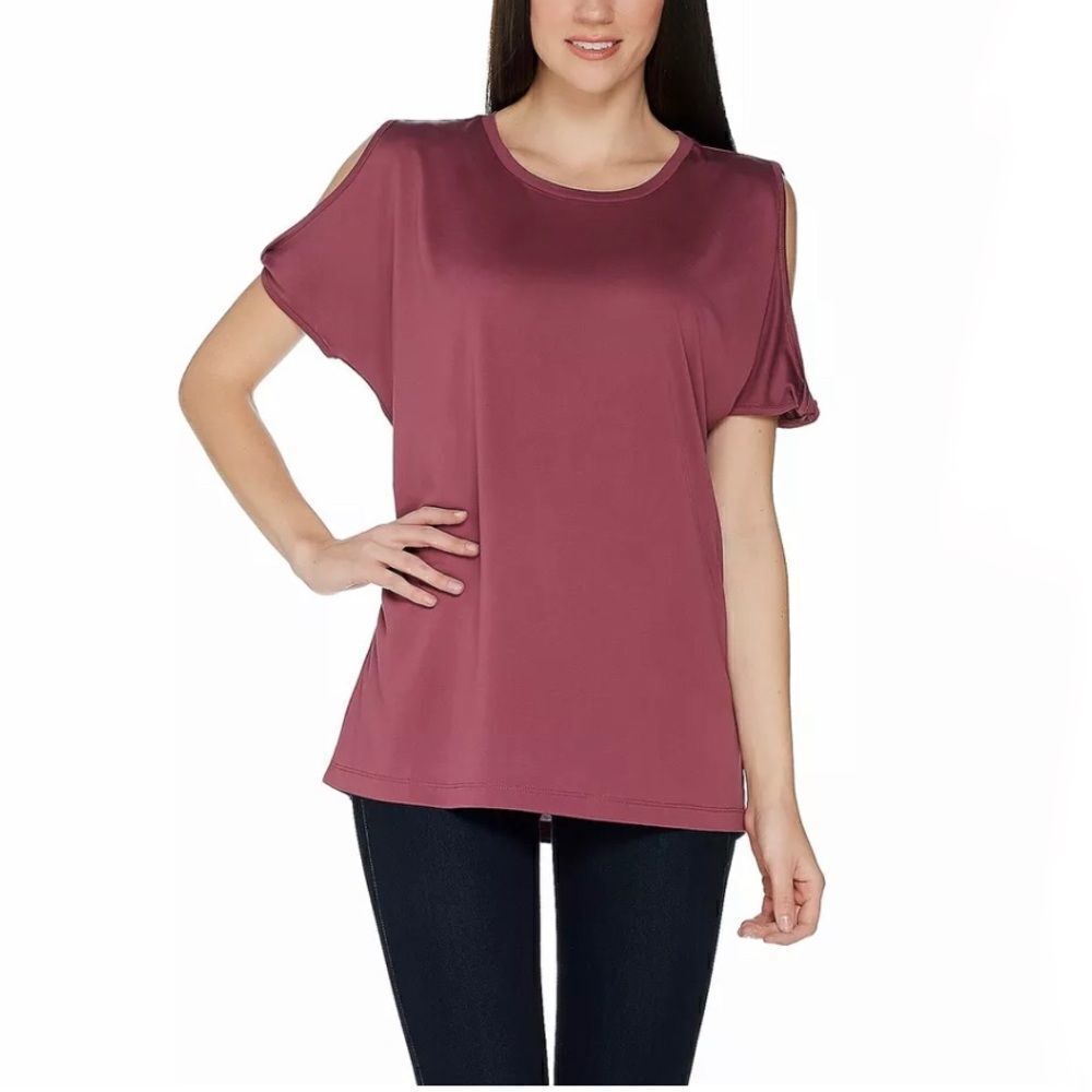 Lisa Rinna Collection Split Sleeve Knit Top
